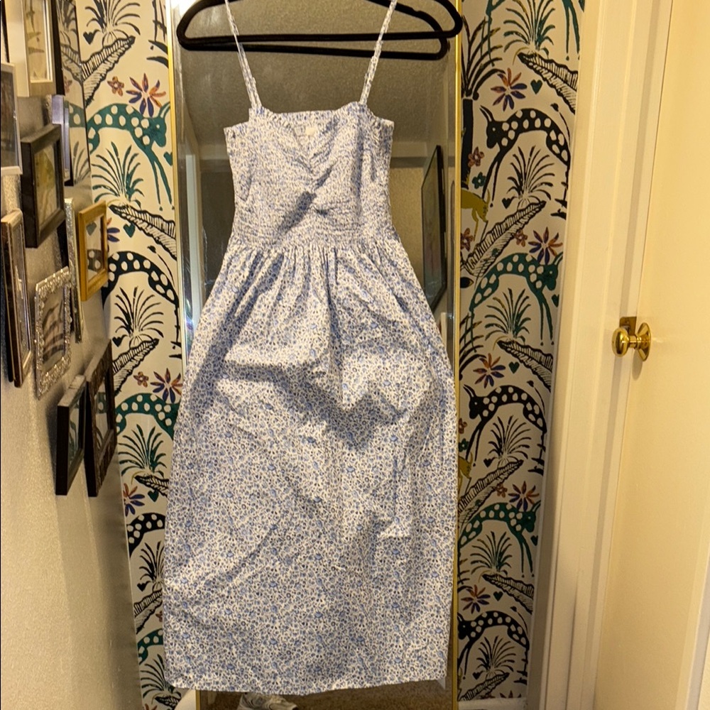 H&M Light Blue Floral Midi Dress
